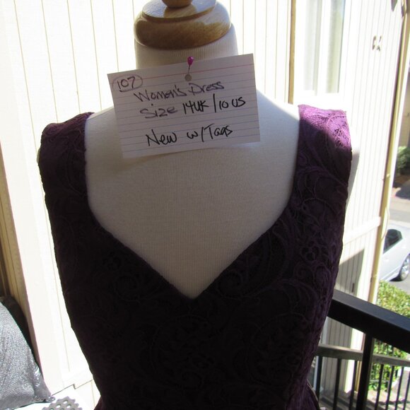 #107. NEW WOMEN'S FULLY LACE DRESS BY JOLIE MOI (SIZE 10US / 14UK) - Picture 5 of 5